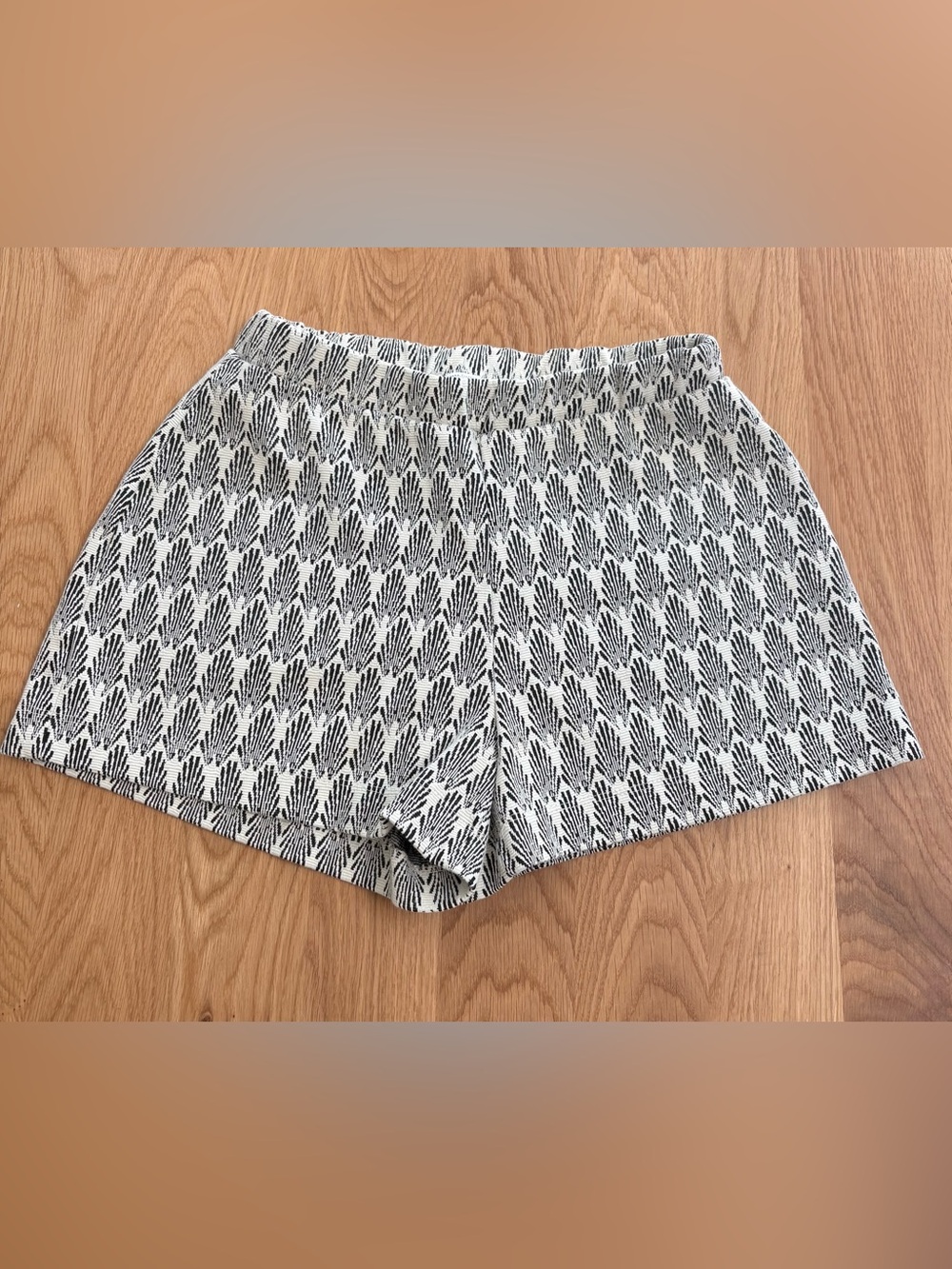 Zara Black & White Patterned High-Waist Shorts